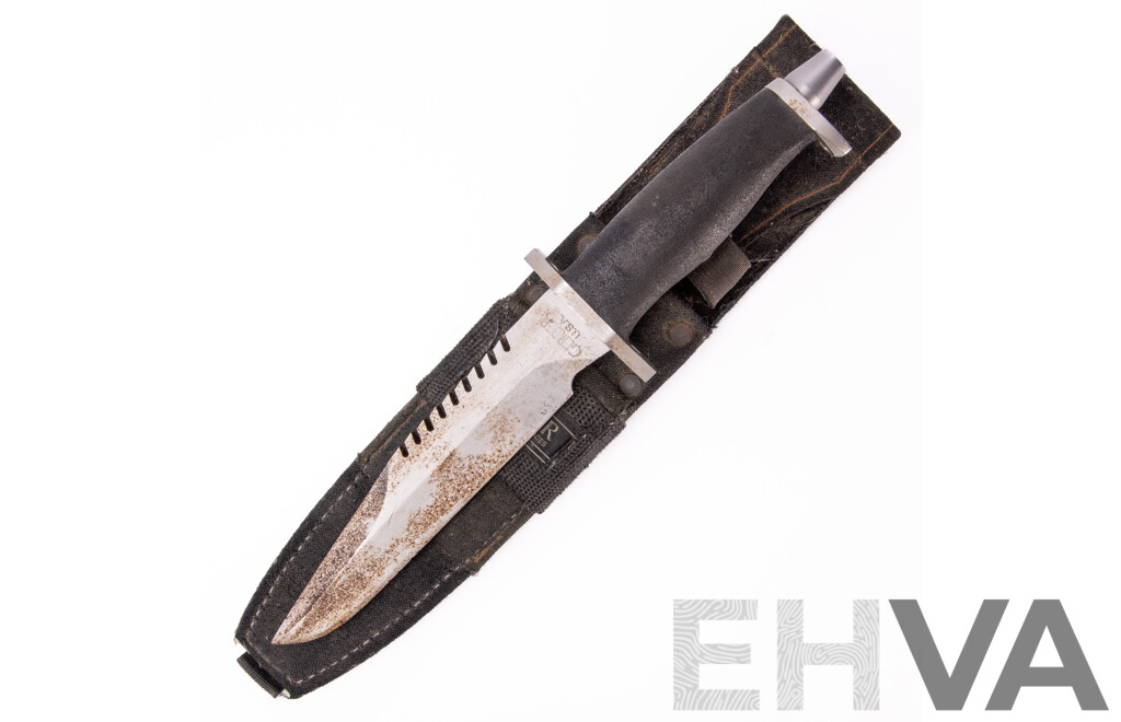 Vintage Gerber BMF, 'Blade, Multifunction' 440 Steel Survival Knife in Sheath