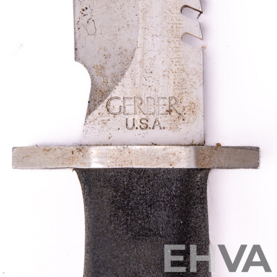 Vintage Gerber BMF, 'Blade, Multifunction' 440 Steel Survival Knife in Sheath