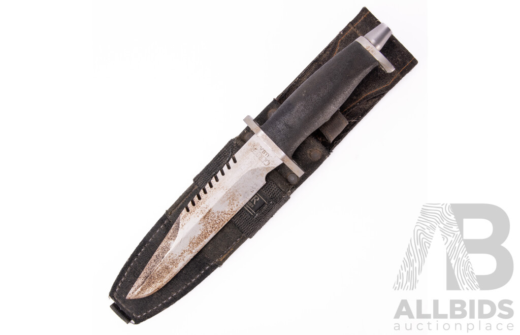 Vintage Gerber BMF, 'Blade, Multifunction' 440 Steel Survival Knife in Sheath
