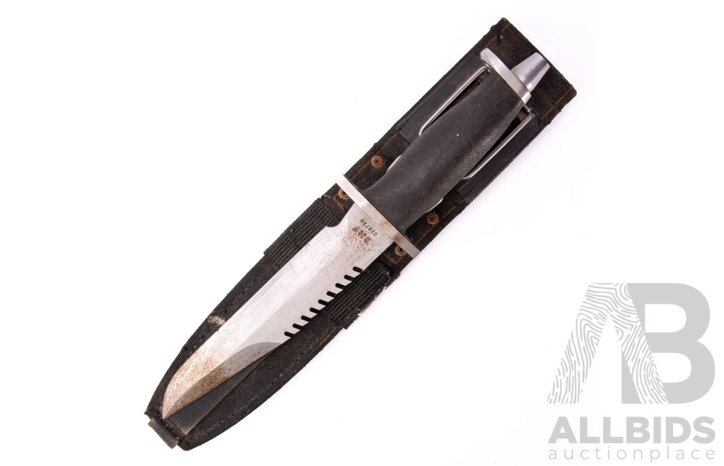 Vintage Gerber BMF, 'Blade, Multifunction' 440 Steel Survival Knife in Sheath