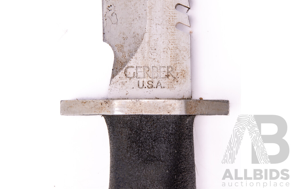 Vintage Gerber BMF, 'Blade, Multifunction' 440 Steel Survival Knife in Sheath