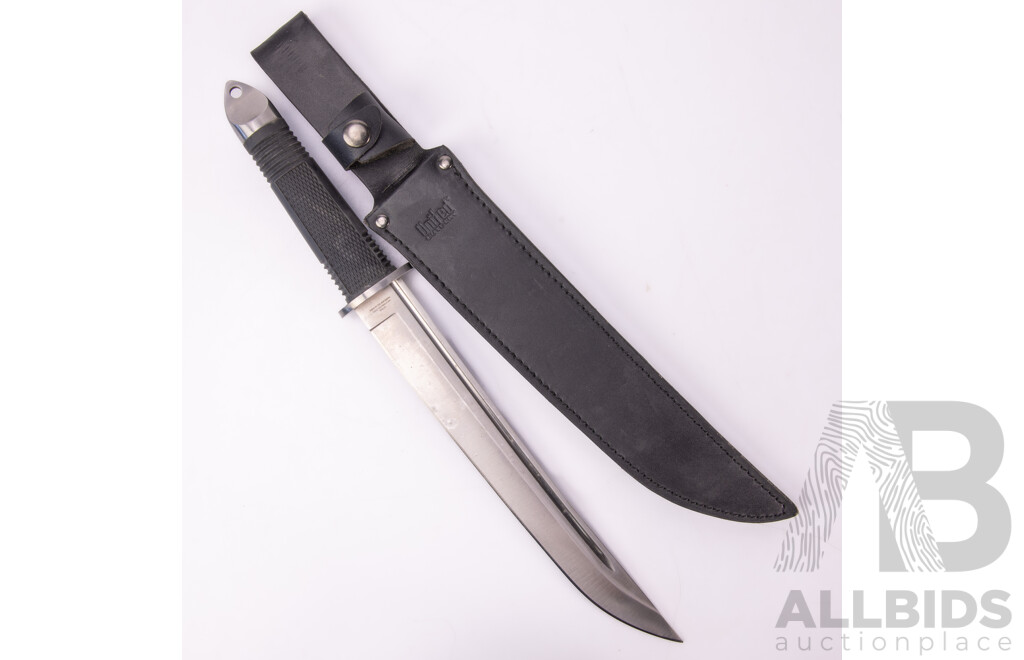 United Cutlery 440 Stainless Steel Honshu Tanto Knife in Leather Sheath