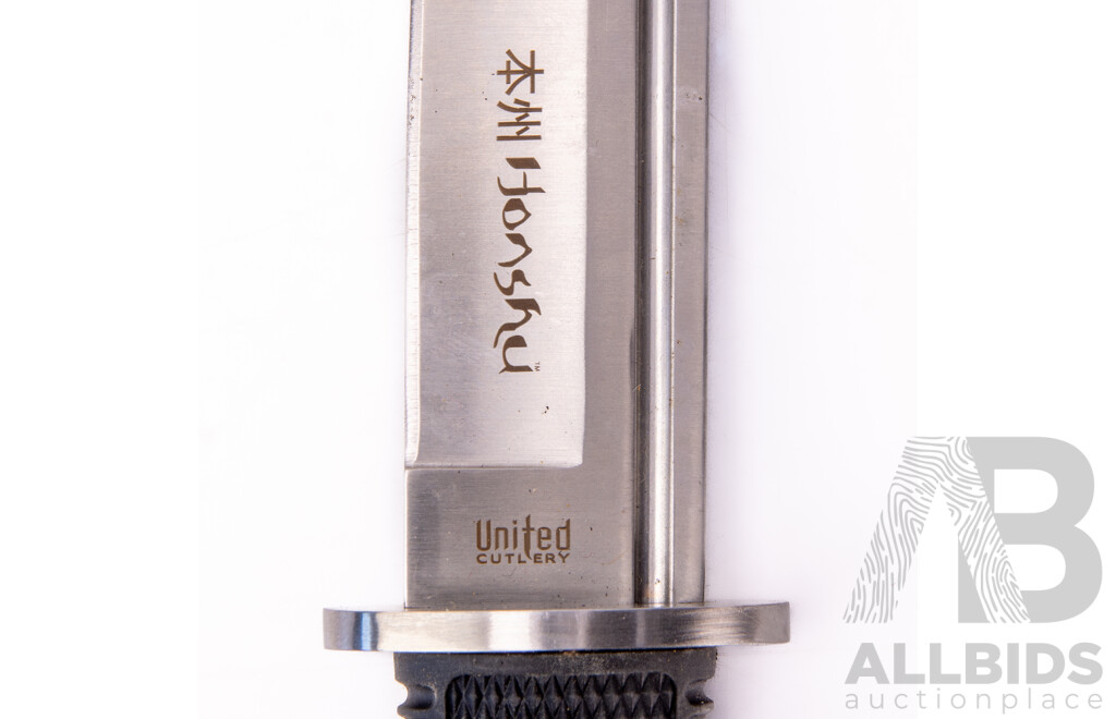 United Cutlery 440 Stainless Steel Honshu Tanto Knife in Leather Sheath