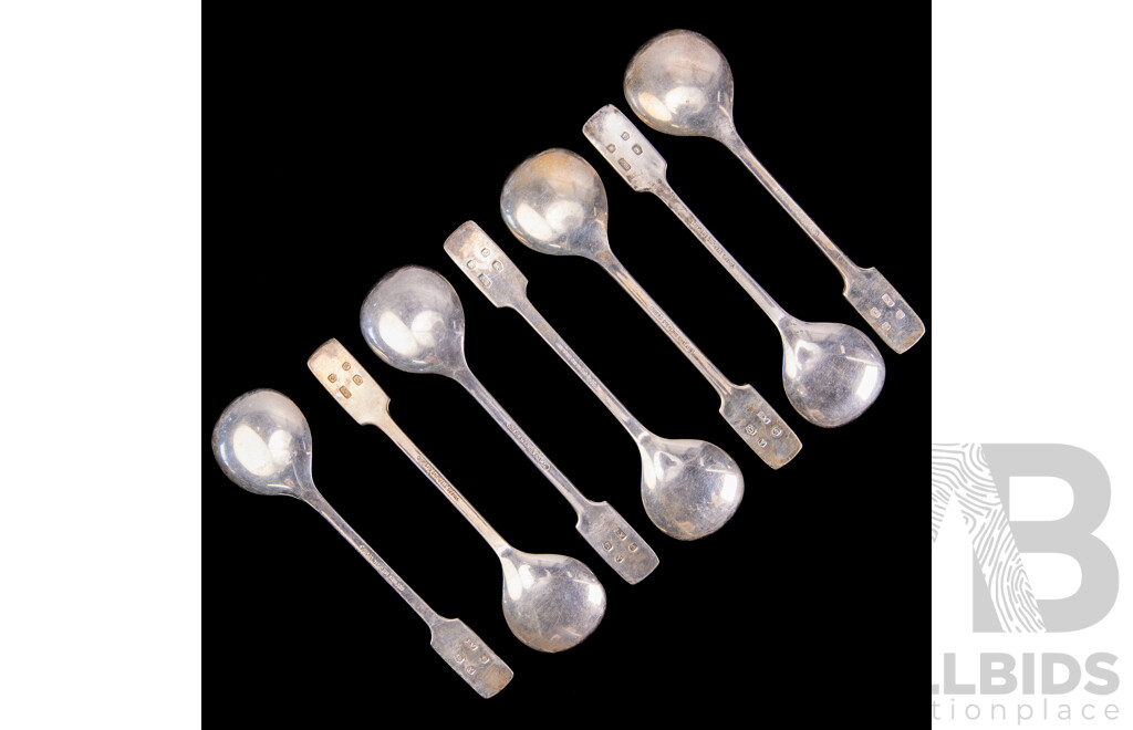 Set Eight Sterling Silver Mid Century Teaspoons, Sheffield, 1966, Weight 147Gm