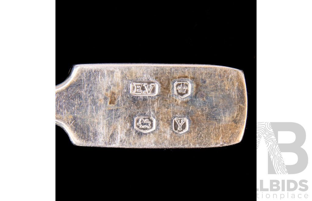 Set Eight Sterling Silver Mid Century Teaspoons, Sheffield, 1966, Weight 147Gm