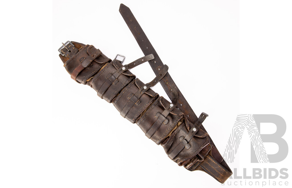 Australian WWI Light Horse Leather Cartridge Cross Body Belt