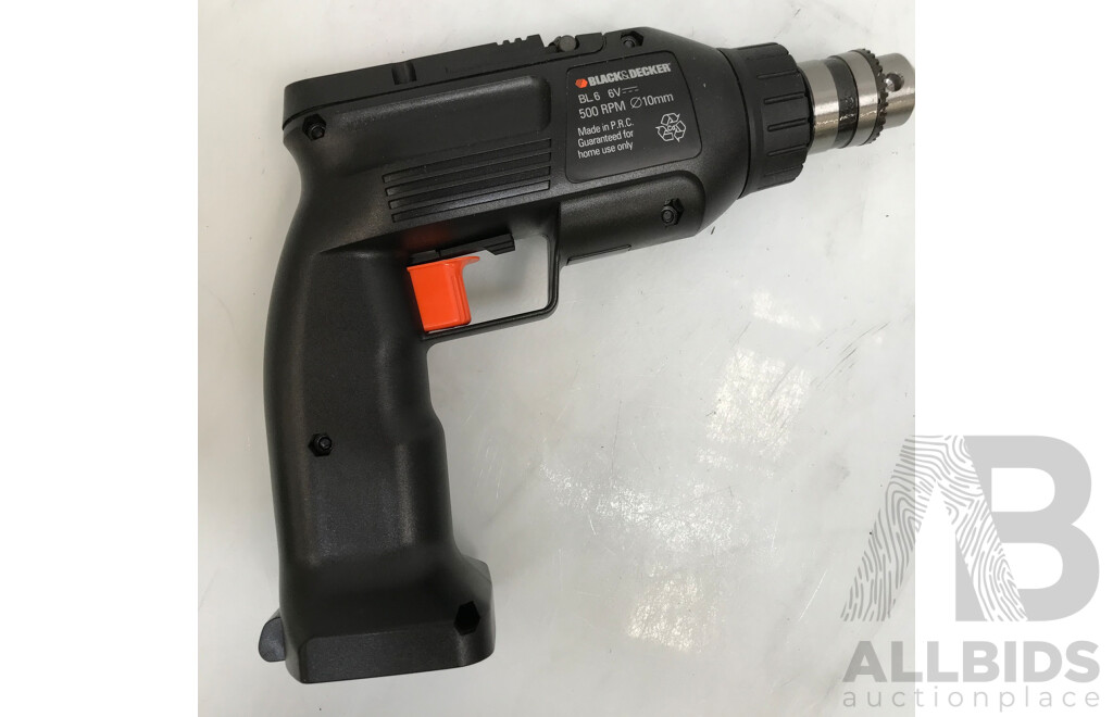 Black & Decker 6V Single Speed Reversing Cordless Drill