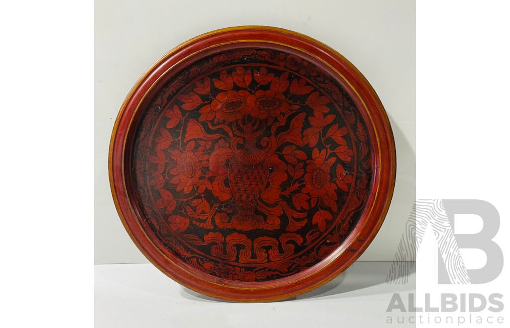 Chinese Red Lacquer Charger