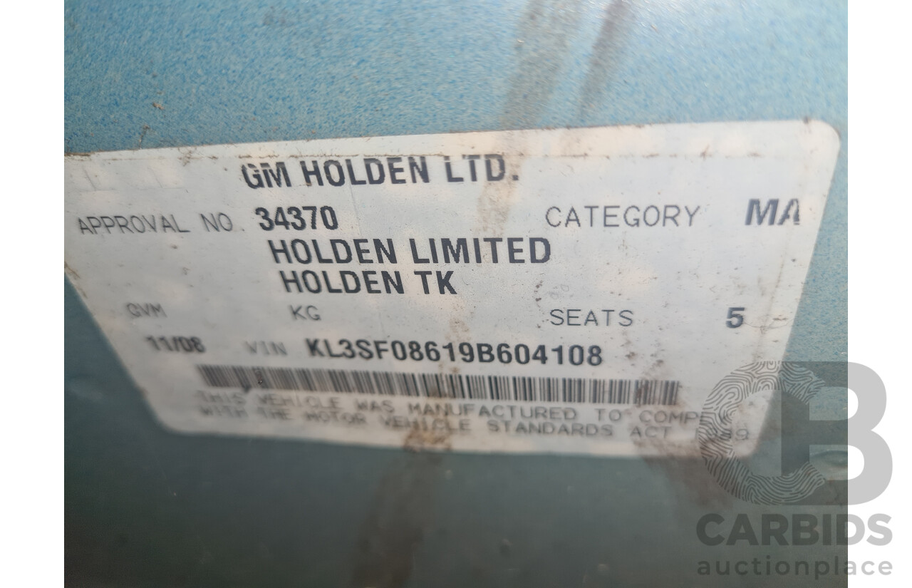 11/2008 Holden Barina  TK MY09 3d Hatchback Horizon Blue 1.6L