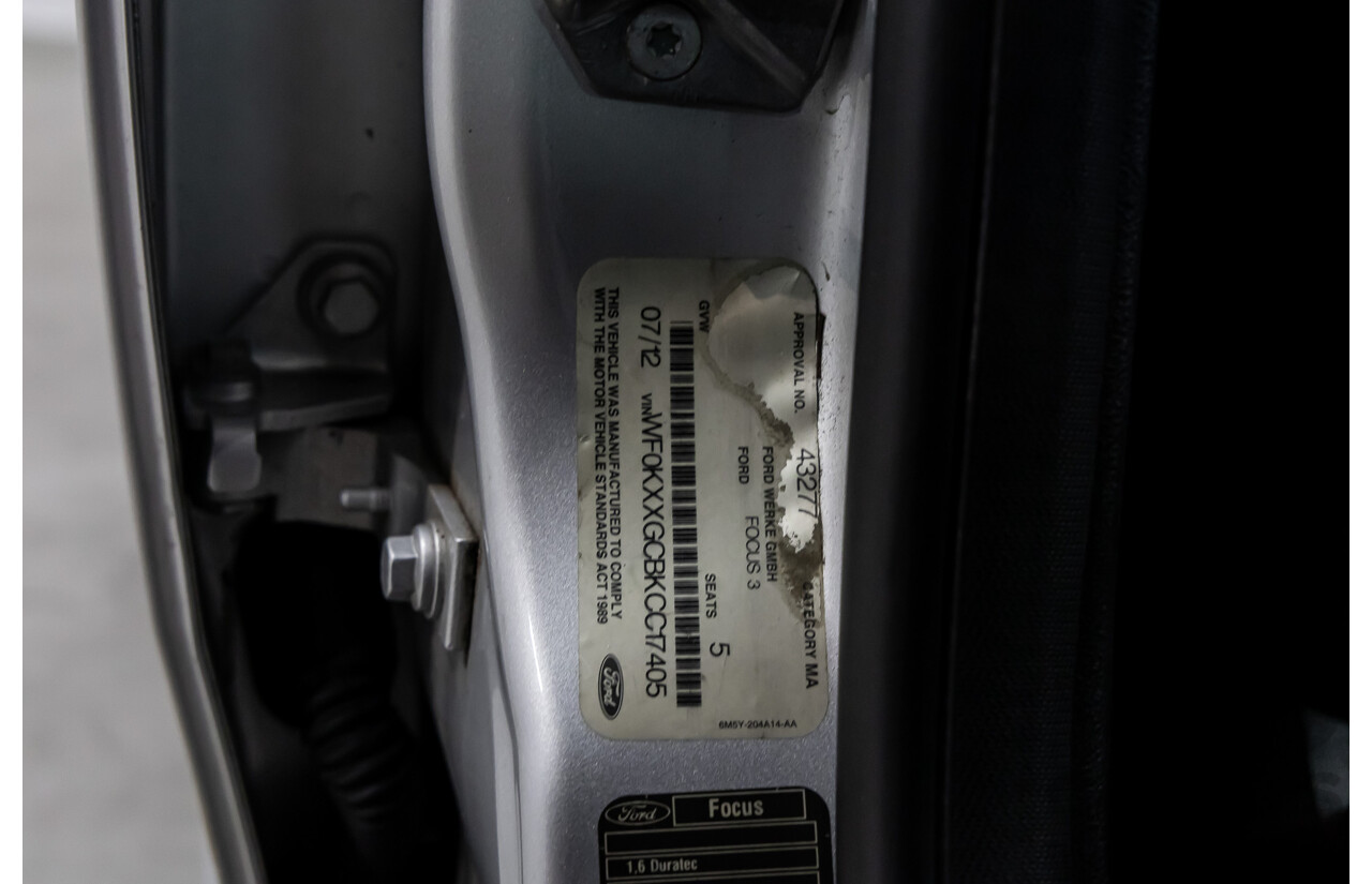 7/2012 Ford Focus Ambiente LW 5d Hatchback Ingot Silver Metallic 1.6L