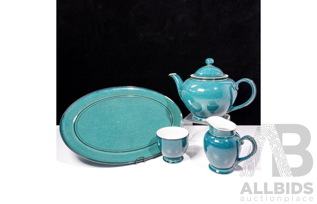 Four Pieces Mid Century English Denby Crockery Including Lidded Teapot