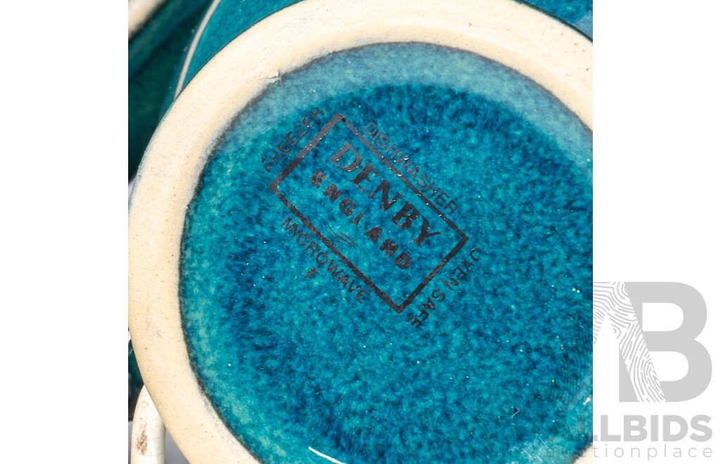 Four Pieces Mid Century English Denby Crockery Including Lidded Teapot