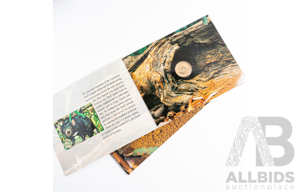 Australian RAM 1994 Gold Two Hundred Dollar Coin, Pride of Australia, Tasmanian Devil, 22 Carat