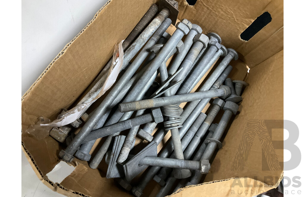 Collection of Antique and Vintage Tools Including Axel Spanner, Large Snail Brand Whitworth Spanner, Powerline and High Tensile Bolts