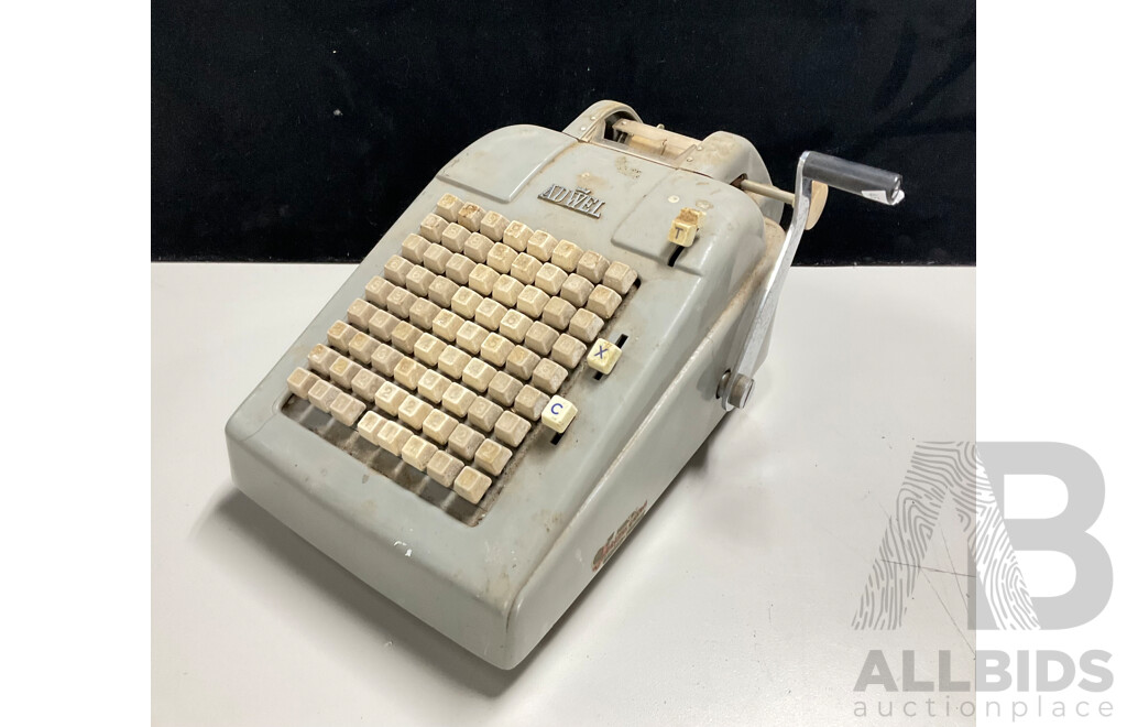 Vintage Adwel T500 Adding Machine by Jorgen S. Lien, Made in Norway