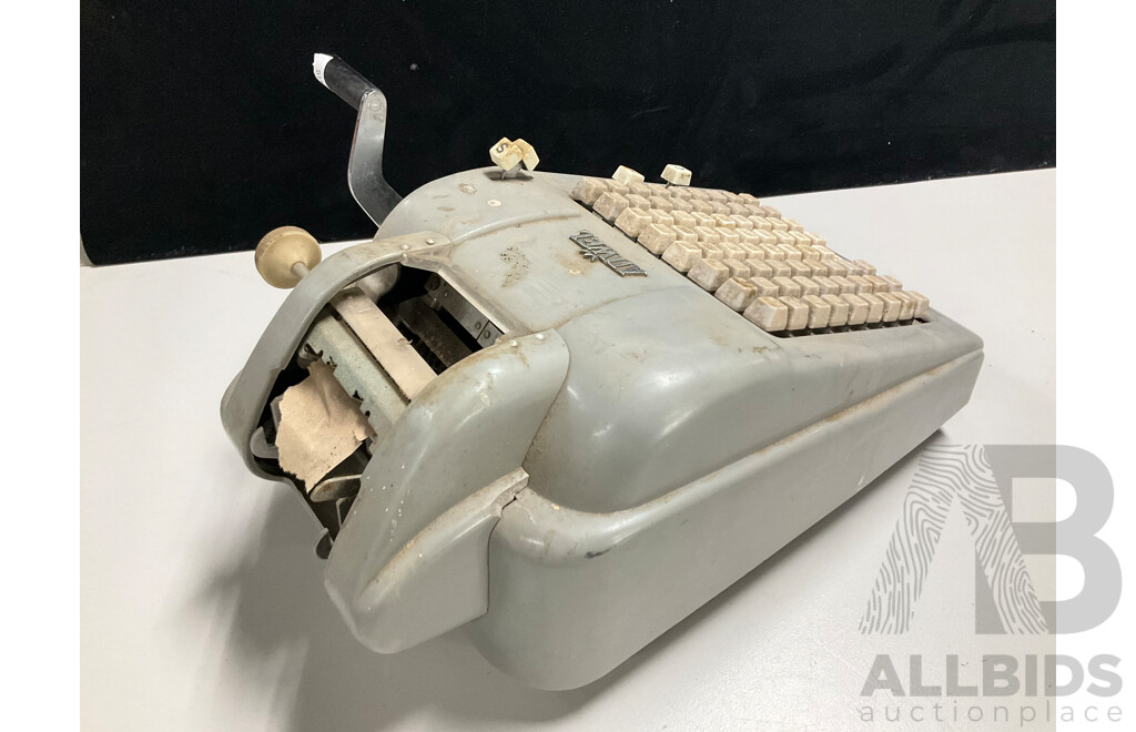 Vintage Adwel T500 Adding Machine by Jorgen S. Lien, Made in Norway