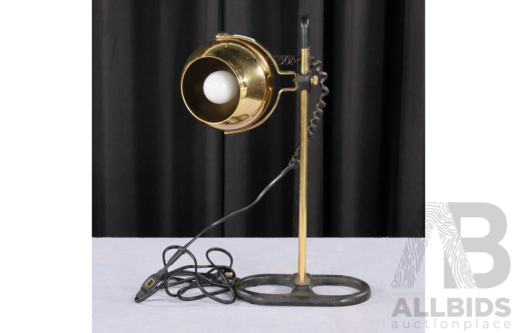 Retro Adjustable Heavy Cast Iron Based Brass Lamp