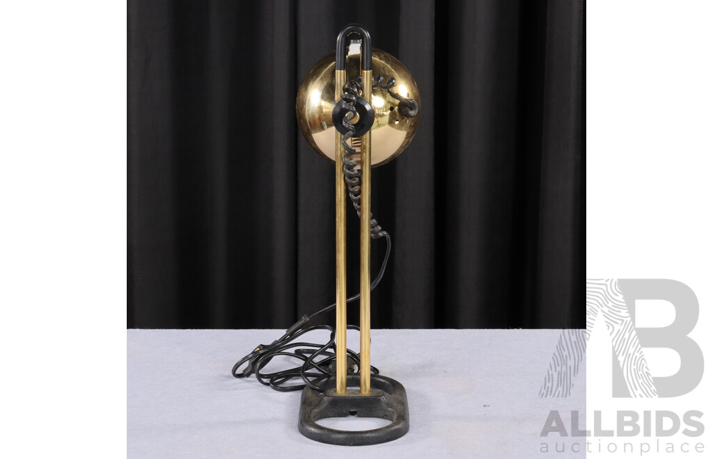 Retro Adjustable Heavy Cast Iron Based Brass Lamp