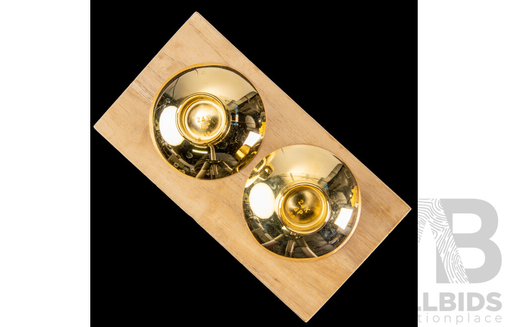 Japanese 24CT Gold Plated Sake Cups in Wooden Box