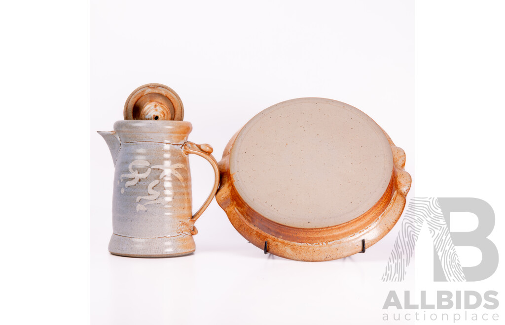 Two Pieces Australian Studio Pottery by Pieces by Gary Palecek of Tallaganda Pottery