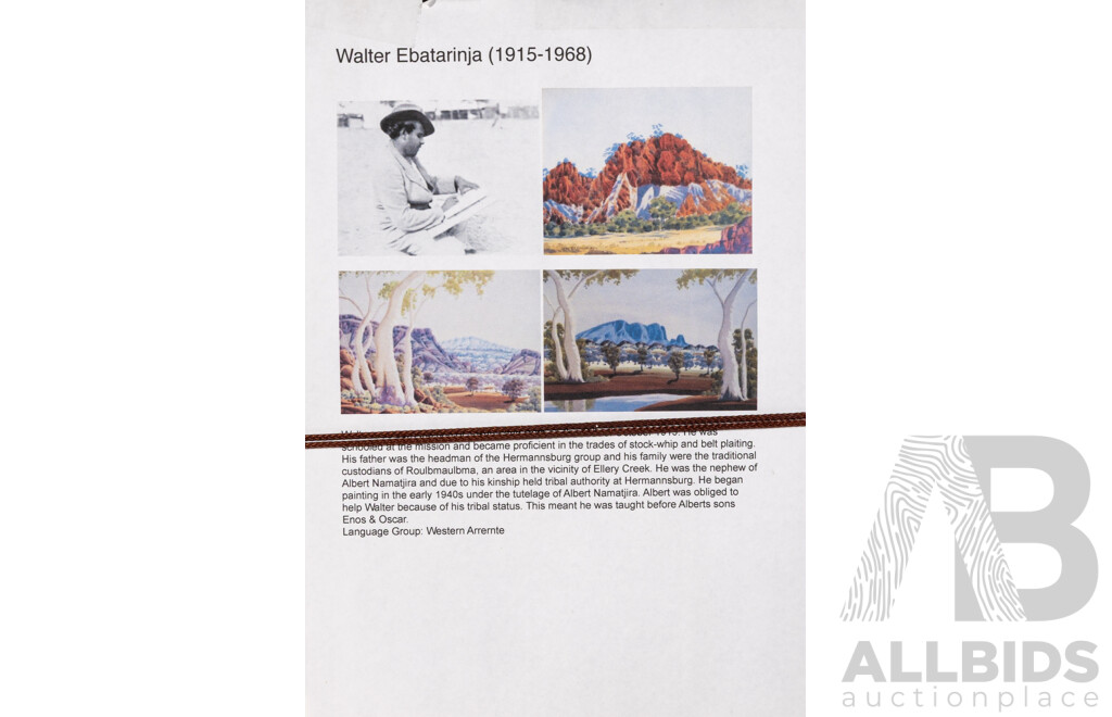 Walter Ebatarinja, (20th Century, Indigenous-Australian, 1915-1968), a Blue Valley, Quality Reproduction Vintage Print After Original Watercolour, 55 x 64 cm (frame)