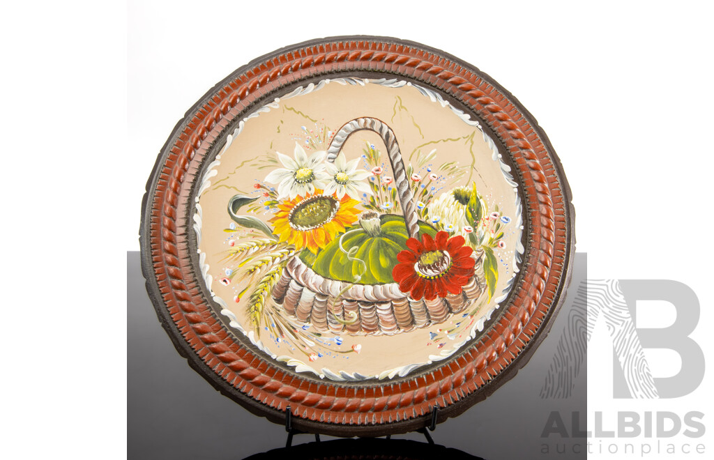 Set of Painted Wooden Plates