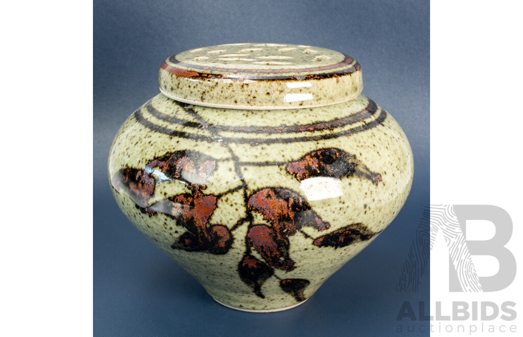Australian Studio Pottery Lidded Potpourri Jar by Tom Nestor