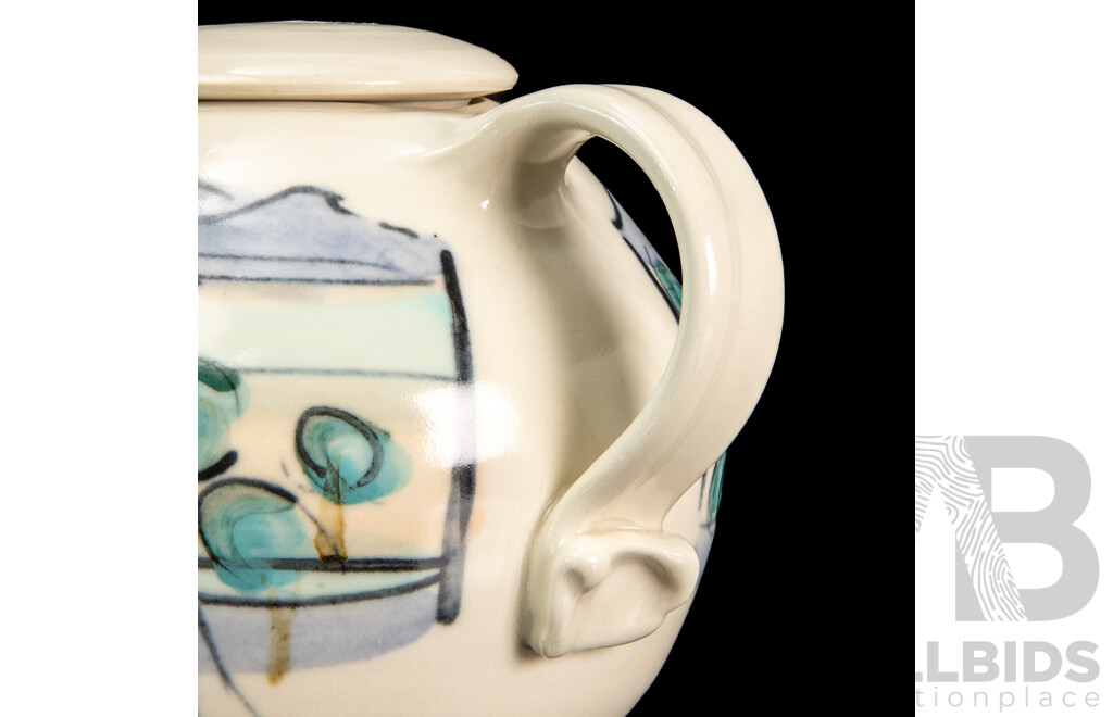 Ceramic Teapot with Nature Scene