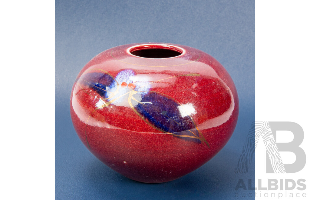 Australian Studio Pottery Christmas Vase by Malcolm Cooke (Cuppacumbalong ACT)