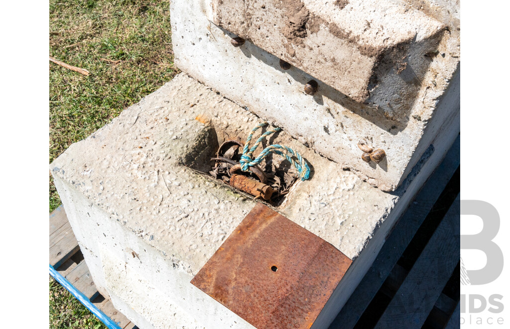 Pallet Containing Quantity of 3 Concrete Blocks Approx 500kg