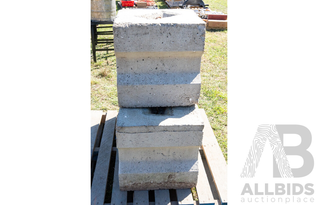 Pallet Containing Quantity of 3 Concrete Blocks Approx 500kg