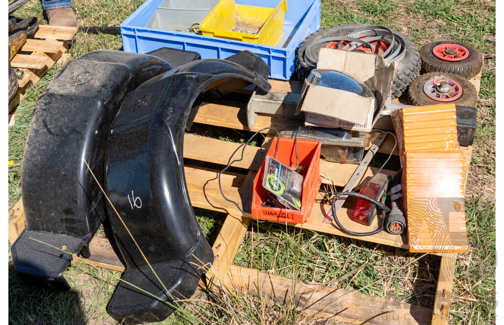 Pallet Containing Boat Trailer Guards, Wheel Chocks & Pins ETC