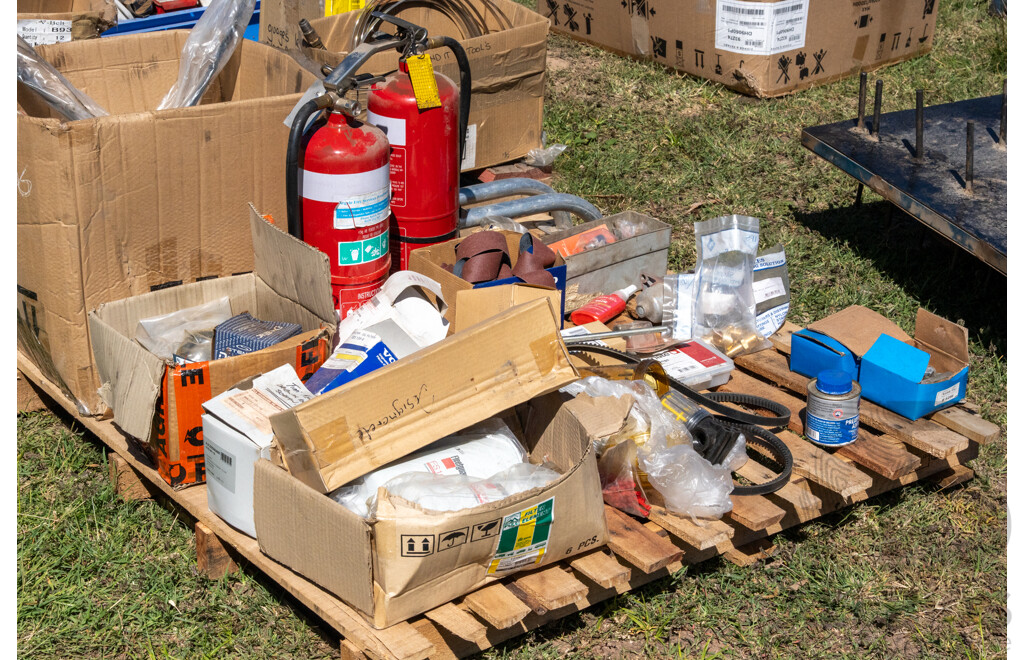 Pallet Containing Fire Extinguishers, Belts & Fittings ETC