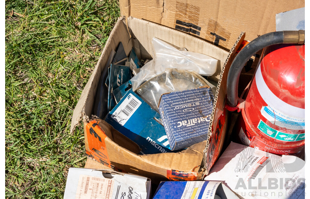 Pallet Containing Fire Extinguishers, Belts & Fittings ETC
