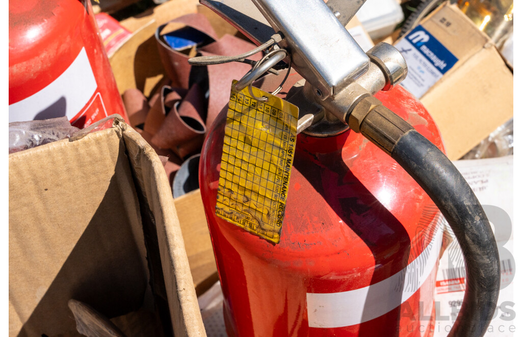 Pallet Containing Fire Extinguishers, Belts & Fittings ETC