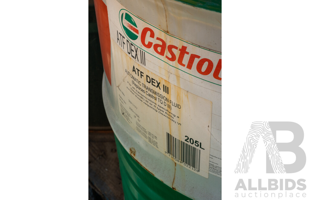 Pallet Containing Drums Assorted Engine Oil 15W40, 10W40, ATF DEXIII & Massey Ferguson Universal Oil 20W40