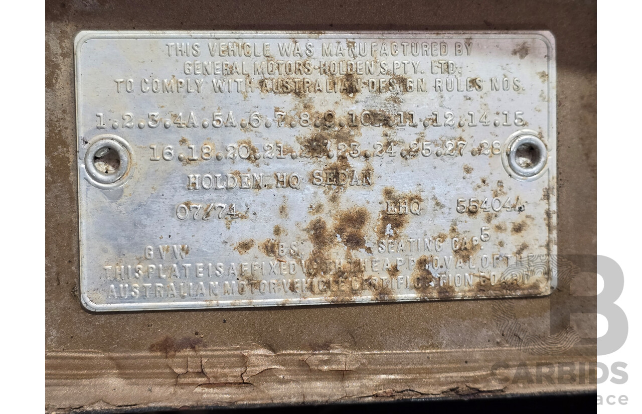 07/1974 Holden HQ Premier 4d Sedan Cognac Metallic 3.3L