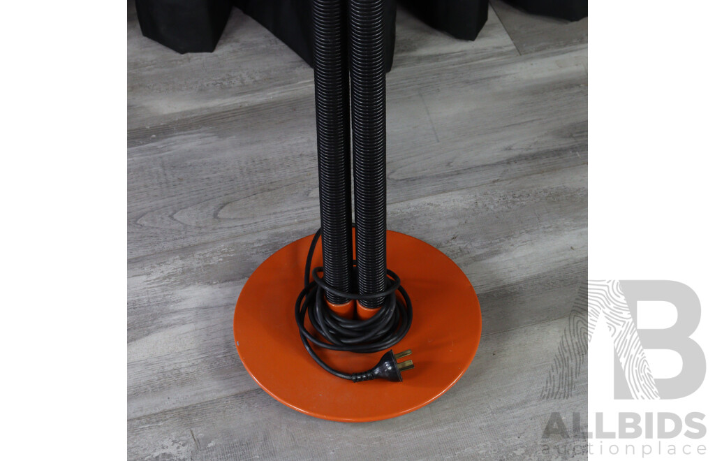 Retro Twin Snake Neck Floor Lamp with Orange Shade