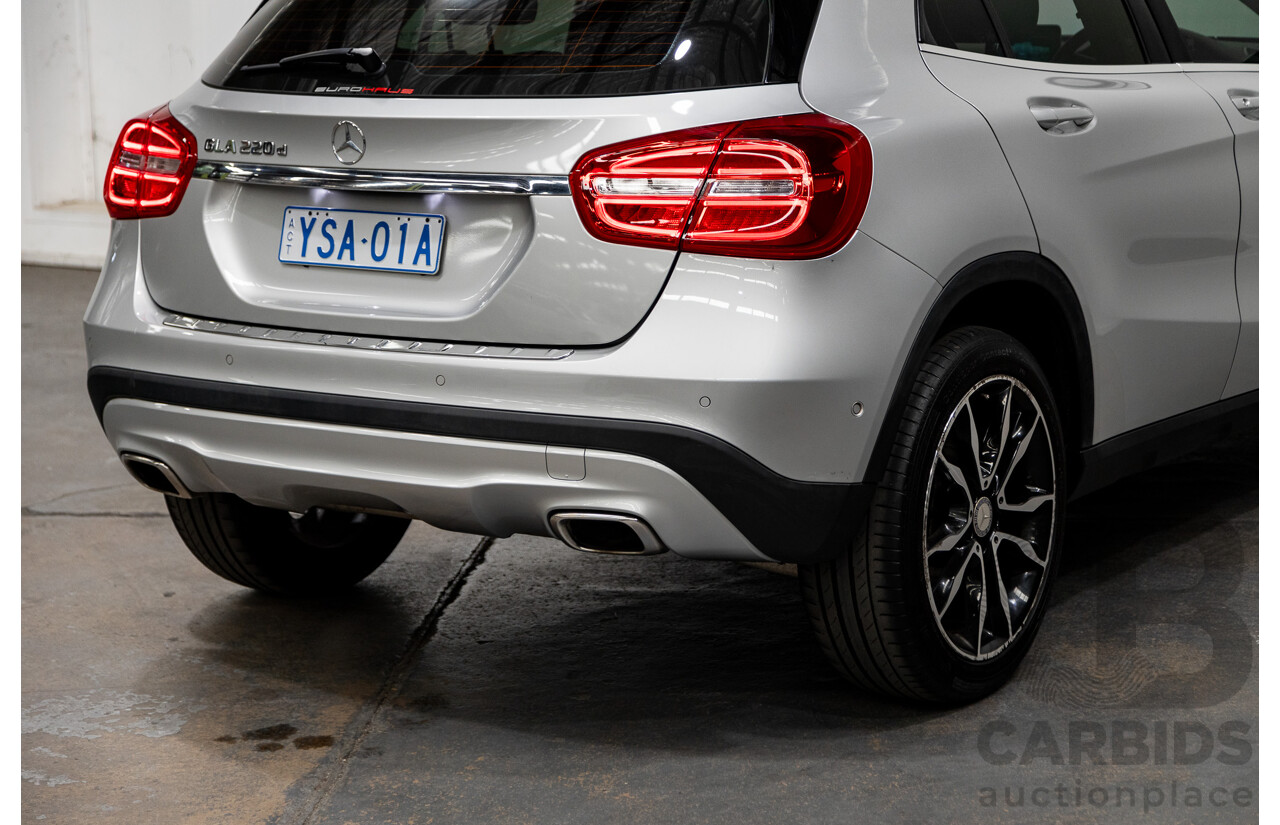10/2016 Mercedes Benz GLA220d 4matic (AWD) X156 4d Wagon Polar Silver Metallic Turbo Diesel 2.1L