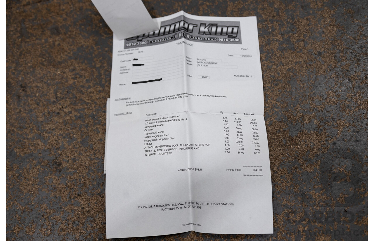 10/2016 Mercedes Benz GLA220d 4matic (AWD) X156 4d Wagon Polar Silver Metallic Turbo Diesel 2.1L