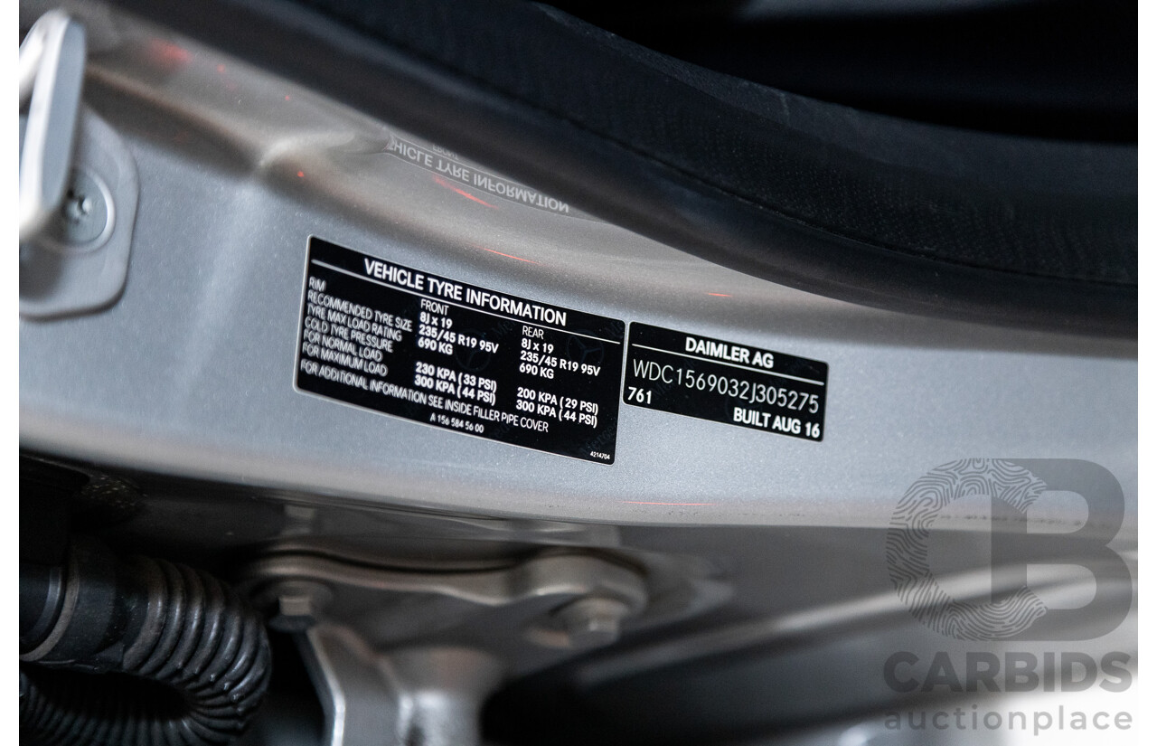 10/2016 Mercedes Benz GLA220d 4matic (AWD) X156 4d Wagon Polar Silver Metallic Turbo Diesel 2.1L