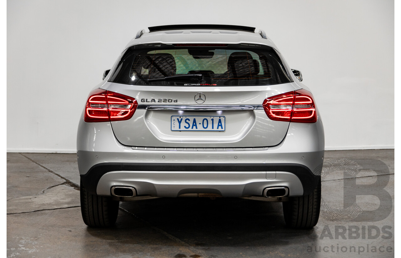 10/2016 Mercedes Benz GLA220d 4matic (AWD) X156 4d Wagon Polar Silver Metallic Turbo Diesel 2.1L