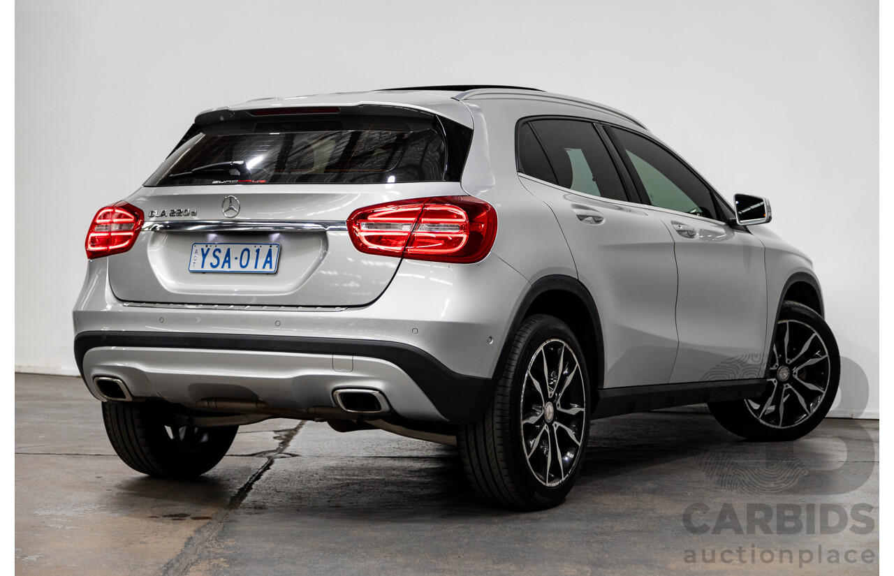 10/2016 Mercedes Benz GLA220d 4matic (AWD) X156 4d Wagon Polar Silver Metallic Turbo Diesel 2.1L