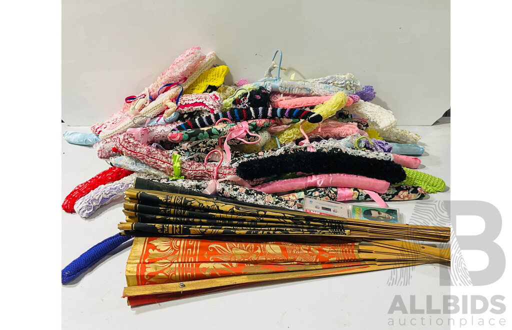 Large Collection Retro Coat Hangers with Covers Including Crochet Examples and More