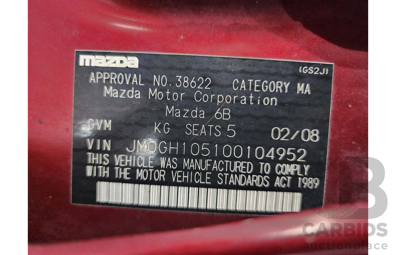 2/2008 Mazda Mazda6 Classic GH 5d Hatchback Red 2.5L