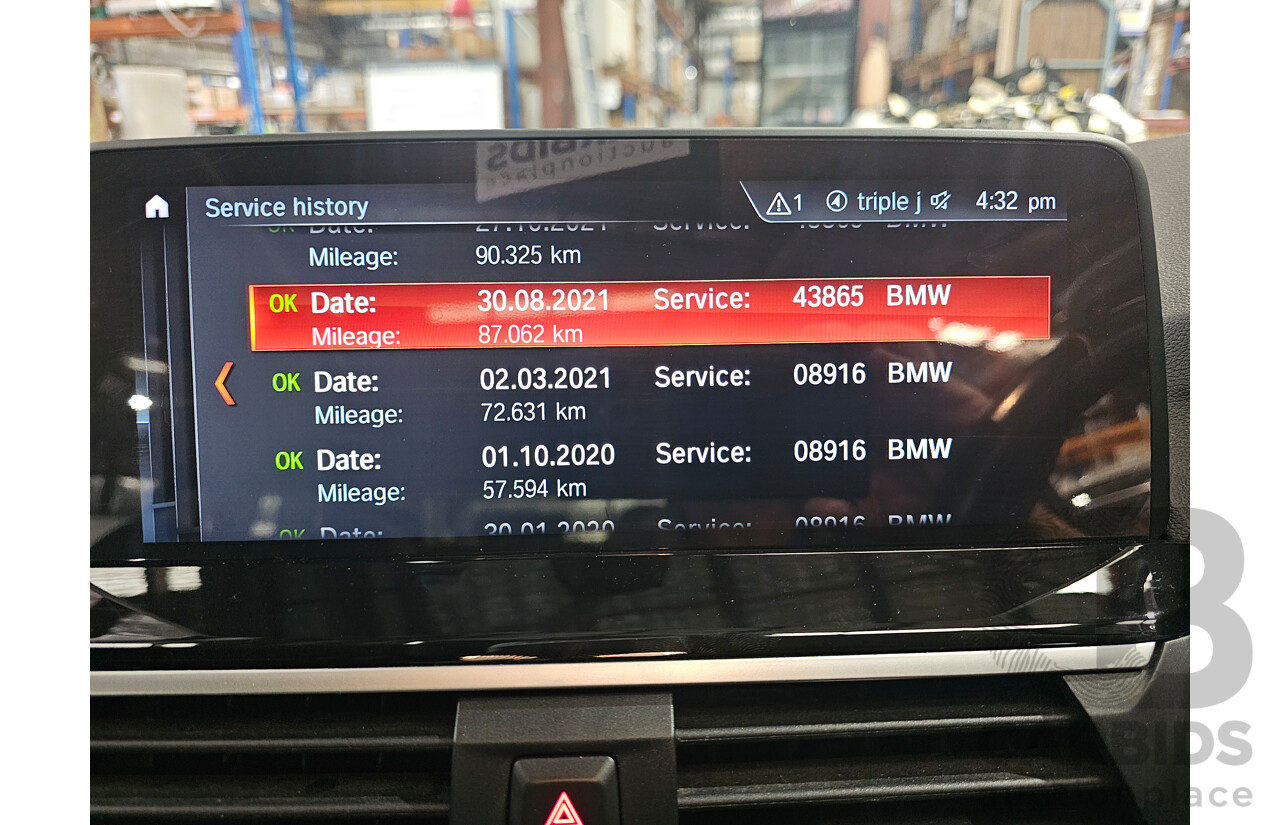 03/2018 BMW X3 xDrive 20d (4x4) G01 4d Wagon Glacier Silver Metallic Turbo Diesel 2.0L