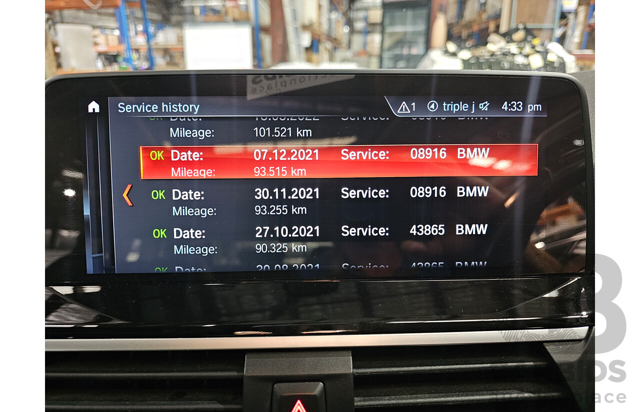 03/2018 BMW X3 xDrive 20d (4x4) G01 4d Wagon Glacier Silver Metallic Turbo Diesel 2.0L