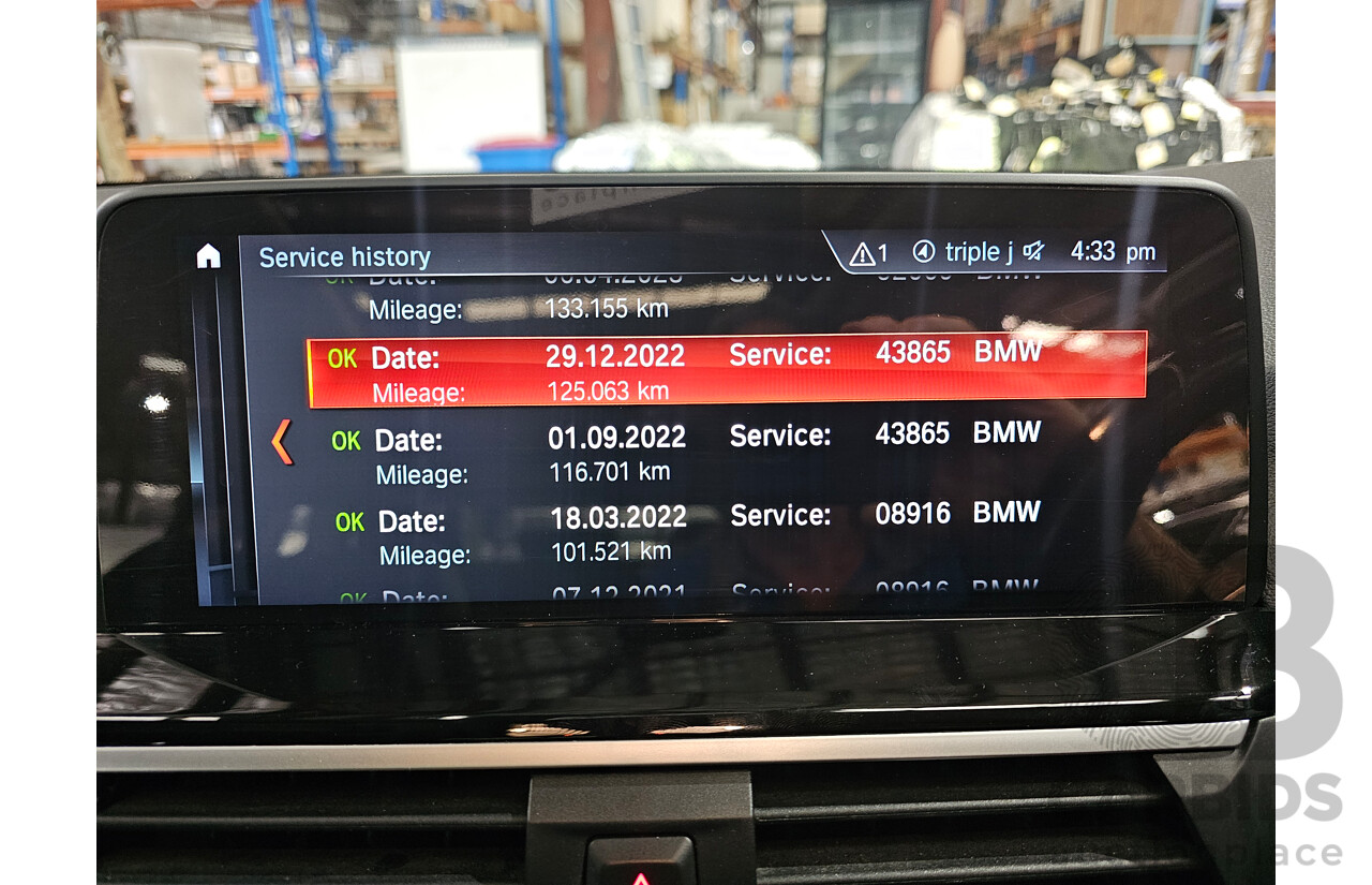 03/2018 BMW X3 xDrive 20d (4x4) G01 4d Wagon Glacier Silver Metallic Turbo Diesel 2.0L