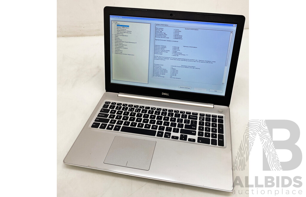 Dell Inspiron 15 5000 Intel Core I5 (8250U) 1.60GHz-3.40GHz 4-Core CPU 15.6-Inch Laptop