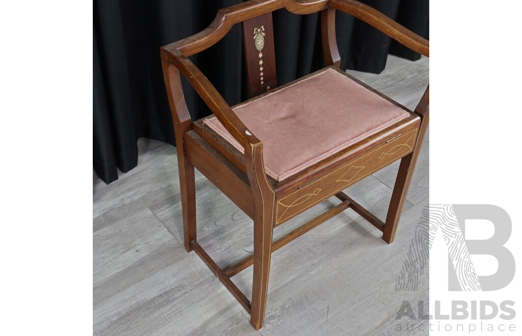 Late Edwardian Lift Top Piano Stool